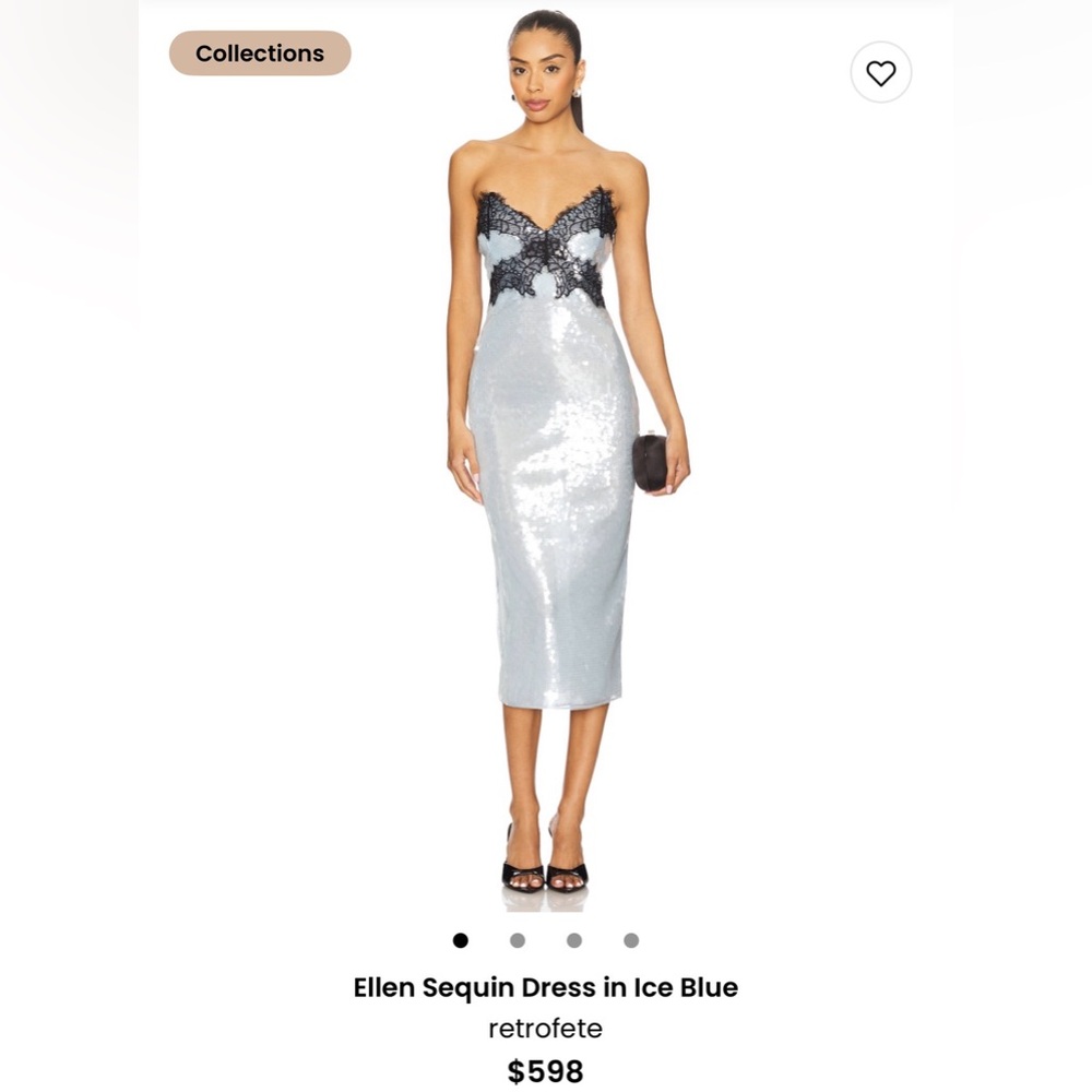 Retrofete Ellen Sequin Dress in Ice Blue